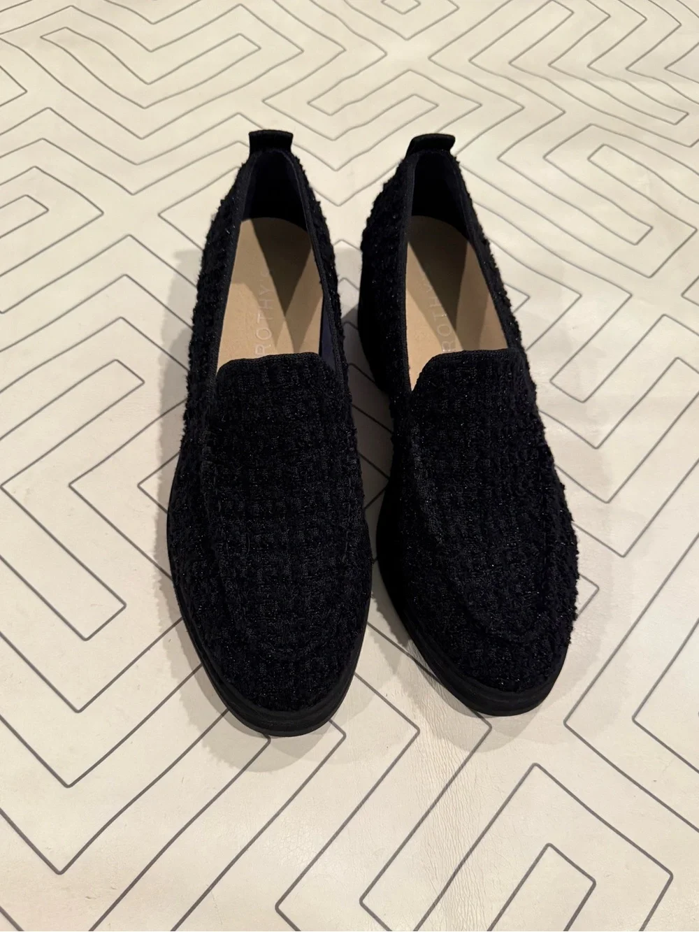 New Rothy's Lug Loafer in Boucle Black